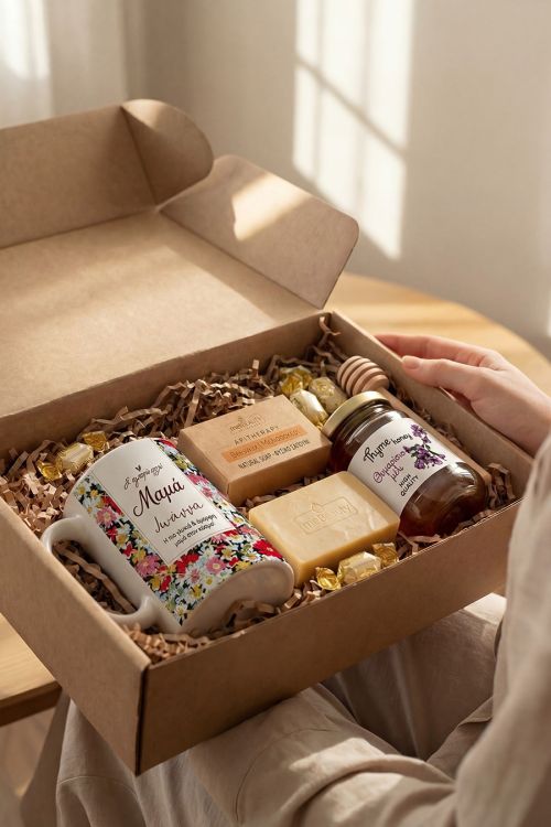 Luxury Gift Box Μαμάς με Κούπα, Μέλι & Φυσικό Σαπούνι