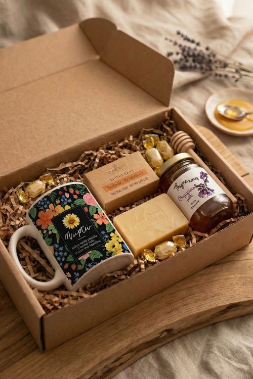 Luxury Gift Box Μαμάς με Κούπα, Σαπούνι, Μέλι & Honey Dipper