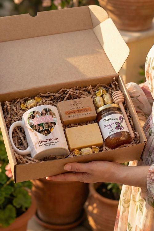 Elegant Gift Box: Set με Κούπα, Μέλι & Σαπούνι για Μαμάδες