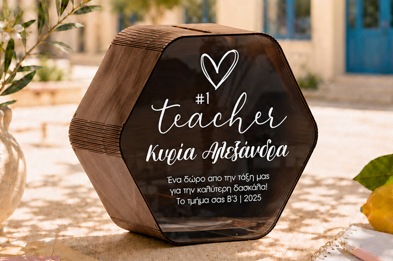 Προσωποποιημένα δώρα για δασκάλα ή δάσκαλο με όνομα και εκτύπωση