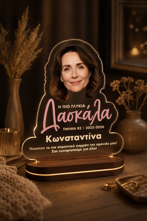 Επιτραπέζιο Φωτιστικό με Φωτογραφία, Ενθύμιο Δώρο Δασκάλας