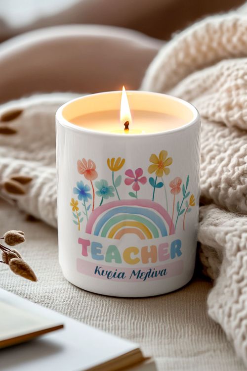 Χειροποίητο Κερί με Άρωμα Vanilla, Ενθύμιο Δώρο Δασκάλας