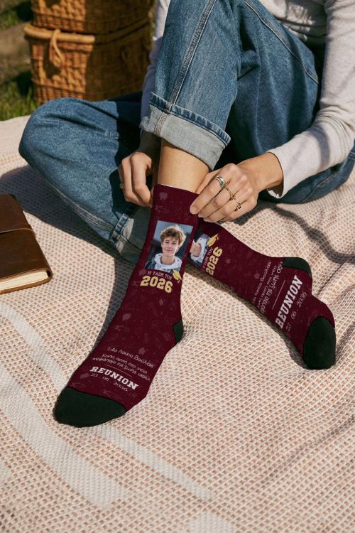 Custom Socks με Φωτογραφία για Reunion Μαθητών