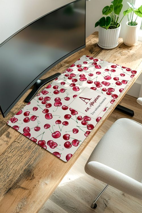 Deskmat – Mousepad XXL Γραφείου με Όνομα & Κεράσια