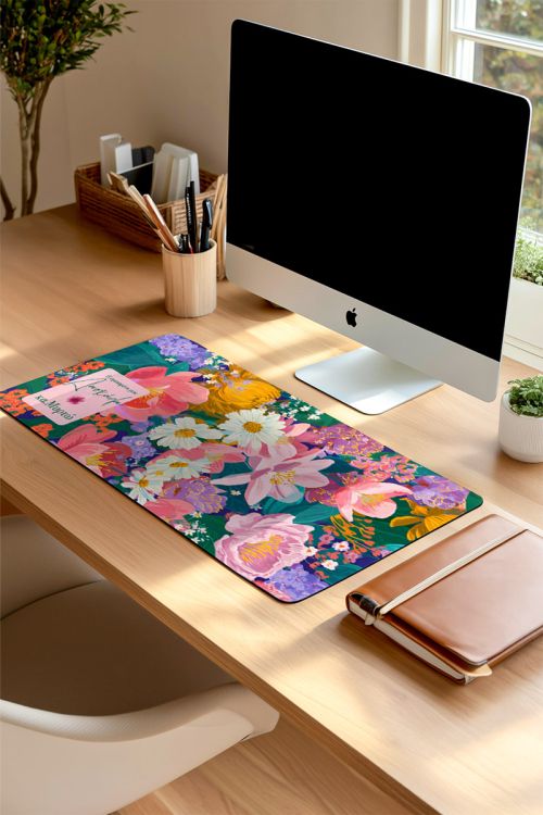 Mousepad XXL Γραφείου – Deskmat με Λουλούδια για Δασκάλες