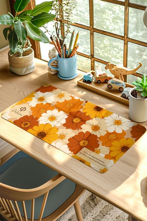 Premium Deskmat XXL με Λουλούδια, Ιδανικό για Δασκάλα