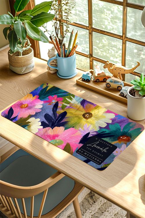 Deskmat XXL Αντιολισθητικό με Μαργαρίτες για Δασκάλα