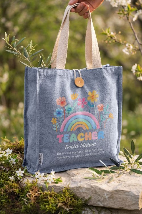 Premium Τσάντα Αγοράς Tote, Ιδανικό Δώρο για Δασκάλες