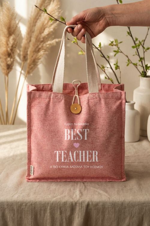 Premium Τσάντα Αγοράς Best Teacher, Δώρο για Δασκάλες