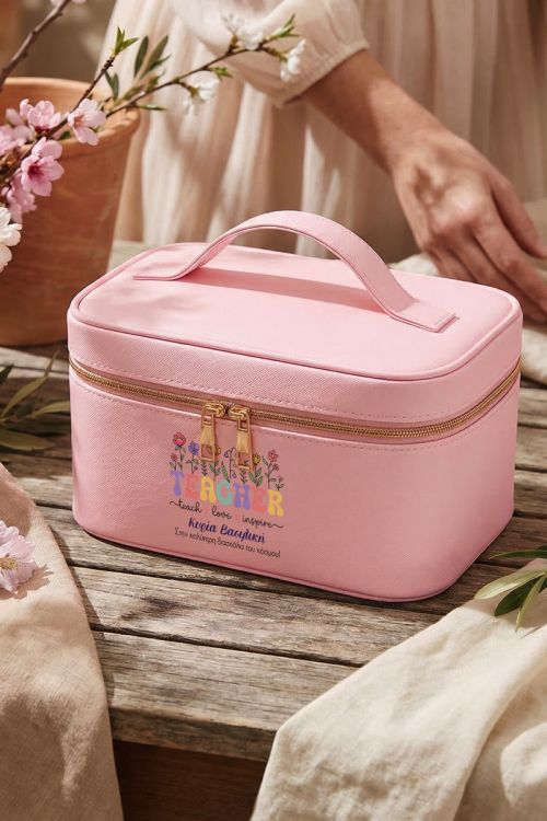 Ροζ Cosmetic Bag – Πρωτότυπο Ενθύμιο Δώρο για Δασκάλα