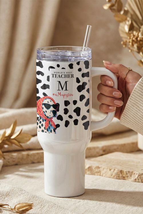 Θερμός Ποτήρι Tumbler Μεγάλο με Animal Print για Δασκάλα