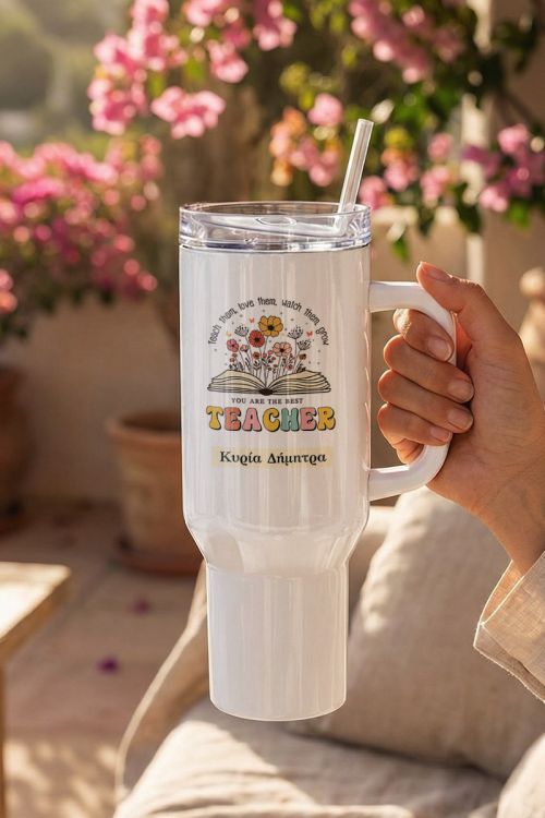 Tumbler Θερμός με Λουλούδια, Τέλειο Δώρο για Δασκάλες