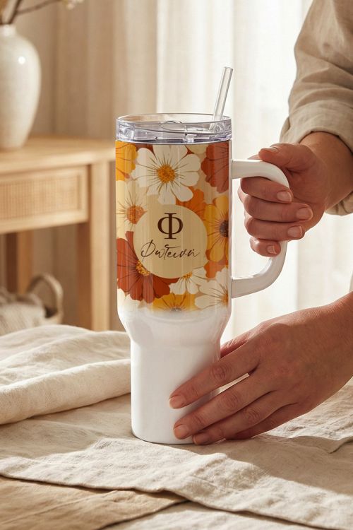 Handled Tumbler Θερμός με Καλαμάκι & Αφιέρωση για τη Δασκάλα