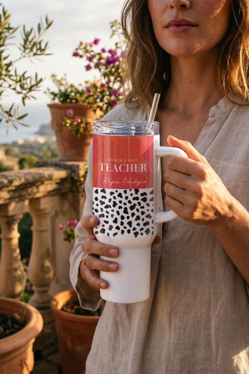 Tumbler Ποτήρι Θερμός με Καλαμάκι – Δώρο για Δασκάλες
