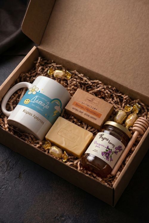 Luxury Gift Box για Δάσκαλο με Κούπα, Μέλι & Φυσικό Σαπούνι