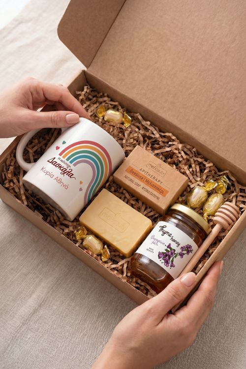 Luxury Gift Box Δασκάλας με Κούπα, Σαπούνι, Μέλι & Honey Dipper