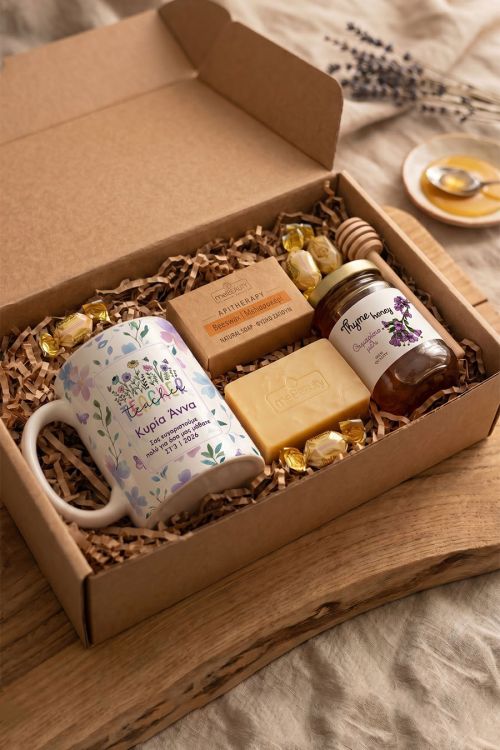 Elegant Gift Box: Set με Κούπα, Μέλι & Σαπούνι για Δασκάλα