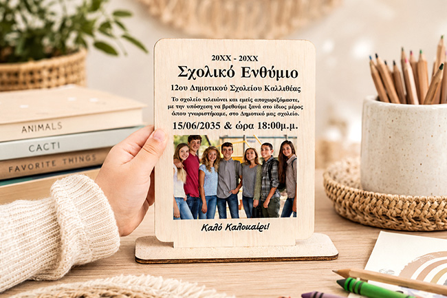 Προσωποποιημένα ενθύμια σχολείου με όνομα και σχέδιο