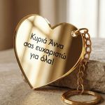 Μπρελόκ Κλειδιών Golden Mirror σε Καρδιά, Δώρο για Δασκάλα