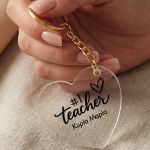Μπρελόκ Κλειδιών Καρδιά Plexiglass, Ενθύμιο Δώρο για Δασκάλα