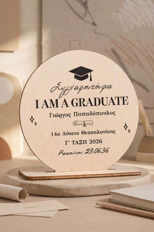 Επιτραπέζια Ξύλινη Κορνίζα, Ενθύμιο Αποφοίτησης Λυκείου