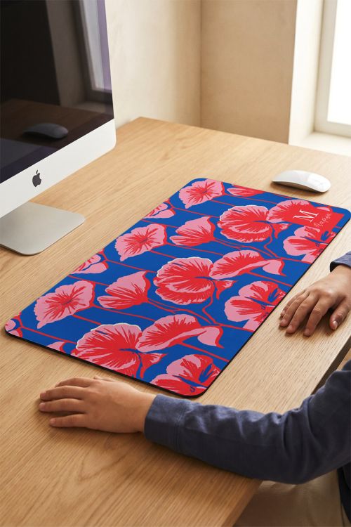 Deskmat – Mousepad XXL Γραφείου με Όνομα & Κόκκινα Λουλούδια