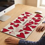 Premium Deskmat XXL Γραφείου με Όνομα & Κόκκινες Καρδιές