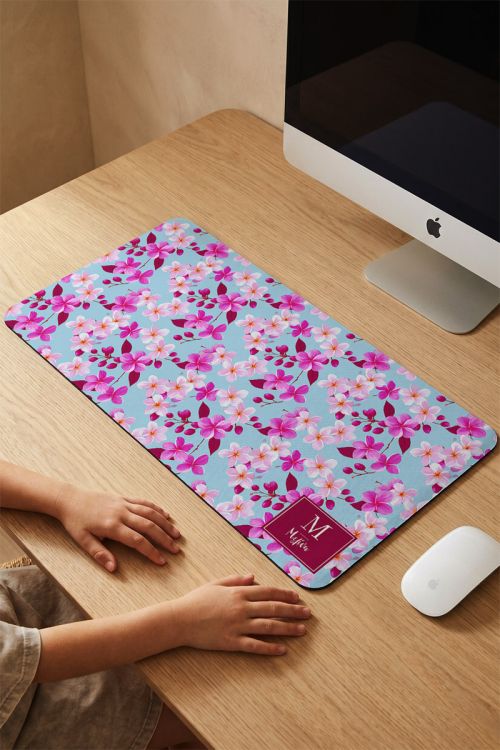 Mousepad XXL Γραφείου – Deskmat Μεγάλο με Άνθη & Όνομα