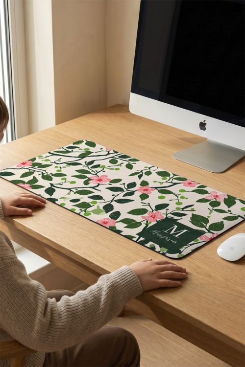 Deskmat XXL -Mousepad με Μεγάλη Επιφάνεια & Floral Design