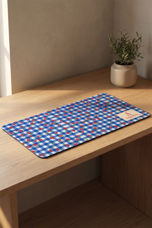 Deskmat XXL Γραφείου Αντιολισθητικό με Κόκκινα Λουλούδια