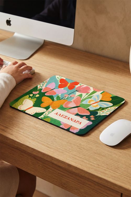 Mousepad με Εκτύπωση Ονόματος και Σχέδιο Πεταλούδες