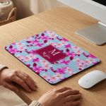 Mousepad με Εκτύπωση Ονόματος και Σχέδιο Λουλούδια