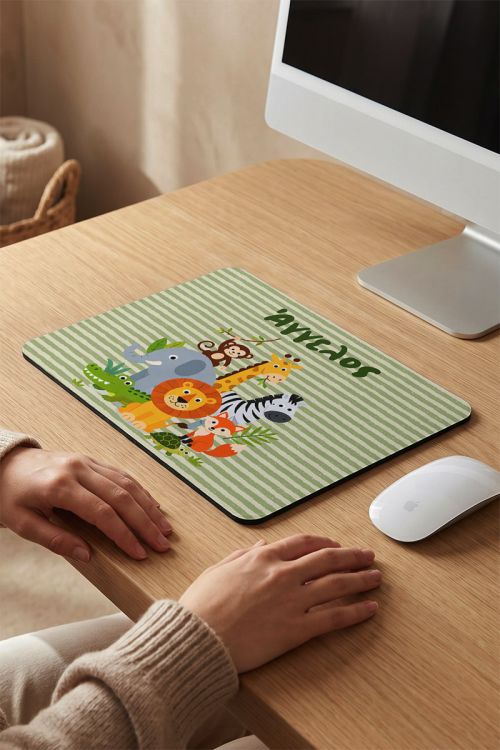 Mousepad Παιδικό Προσωποποιημένο με Όνομα & Σχέδιο Ζωάκια