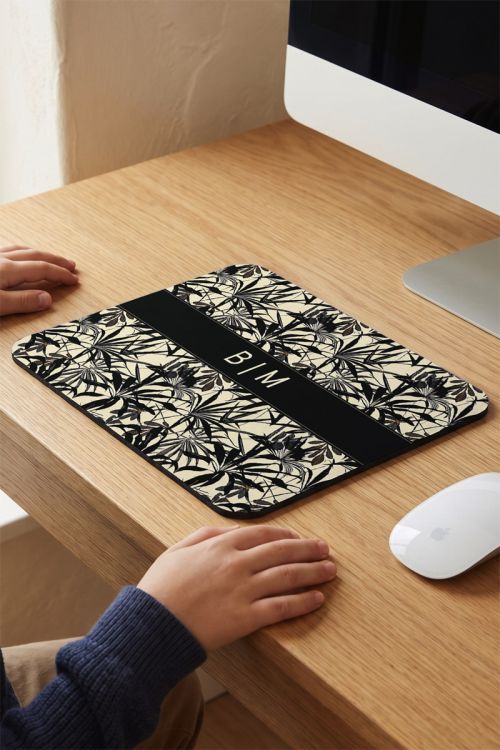 Mousepad με Εκτύπωση Μονογράμματα και Σχέδιο Φύλλα