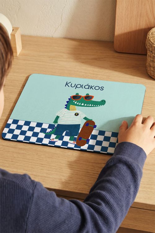 Mousepad Παιδικό Προσωποποιημένο με Σχέδιο Κροκόδειλο Skate