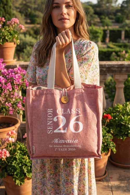 Premium Τσάντα Ώμου Tote, Ενθύμιο Δώρο Μαθητριών Λυκείου