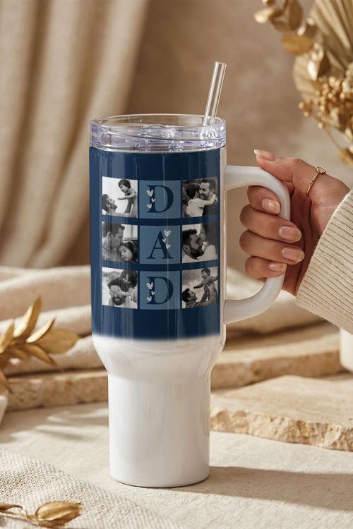 Premium Tumbler Θερμός Travel με Χερούλι με Φωτογραφίες, DAD