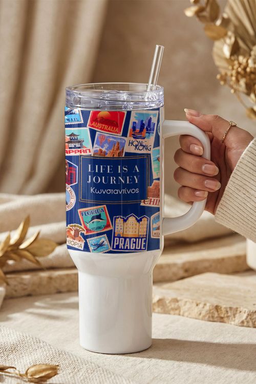 Premium Tumbler Θερμός με Όνομα, Life is a Journey