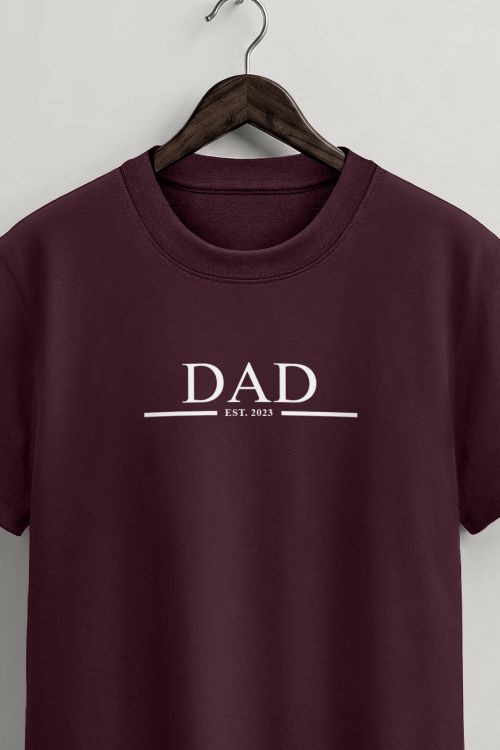 Ανδρικό Προσωποποιημένο Μπορντώ T-Shirt, Δώρο για Πατέρα