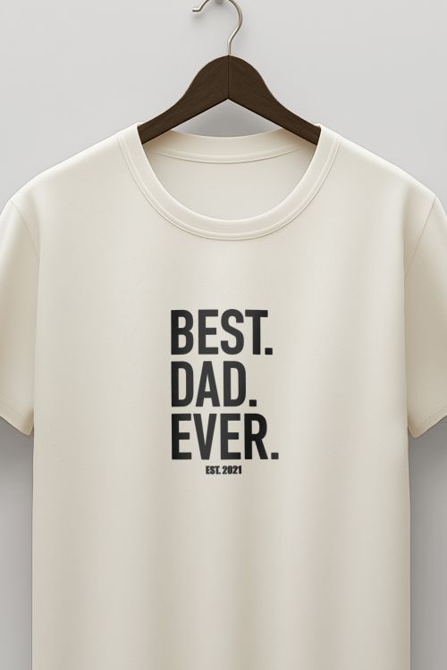 Ανδρικό Προσωποποιημένο Εκρού T-Shirt, Δώρο Γιορτής Πατέρα