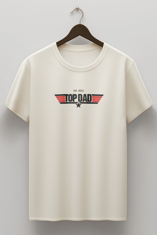Ανδρικό Προσωποποιημένο Εκρού T-Shirt, Top Dad