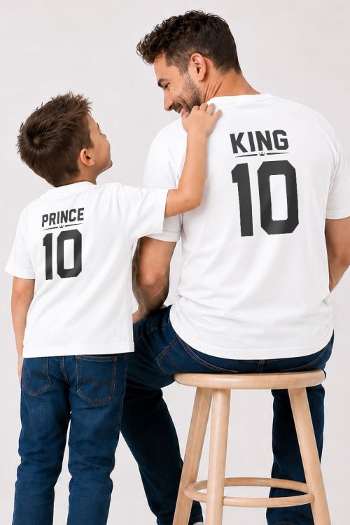 Σετ 2 Tshirt King & Prince, Δώρο για Μπαμπάδες και Αγόρια