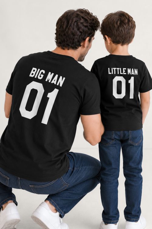 Σετ 2 Μπλούζες για Μπαμπάδες και Παιδιά, Big Man Little Man