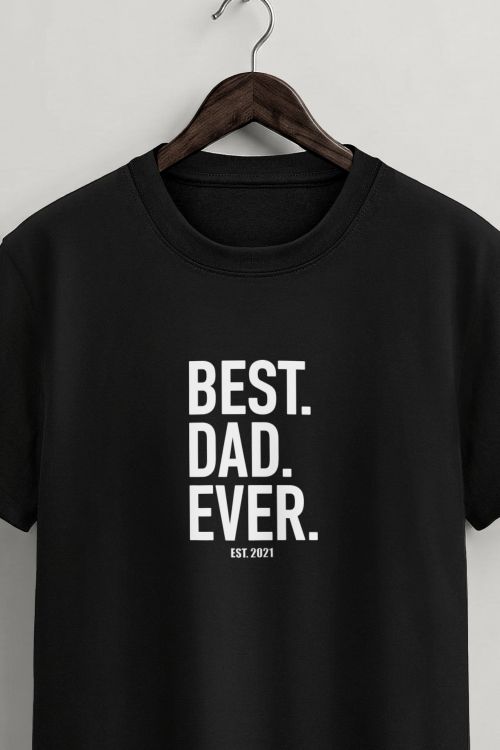 Ανδρικό Προσωποποιημένο Μαύρο T-Shirt, Δώρο Γιορτής Πατέρα