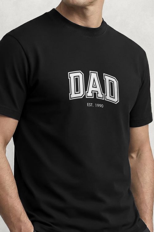 Ανδρικό Προσωποποιημένο Μαύρο T-Shirt, Δώρο για Μπαμπάδες