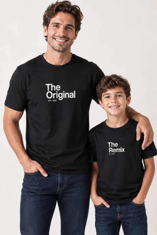 Σετ 2 T-shirts με Προσωποποίηση, Δώρα για Πατέρα και Παιδί