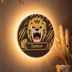 Φωτιστικό Τοίχου για Αγόρι με Όνομα & Σχέδιο Τίγρη