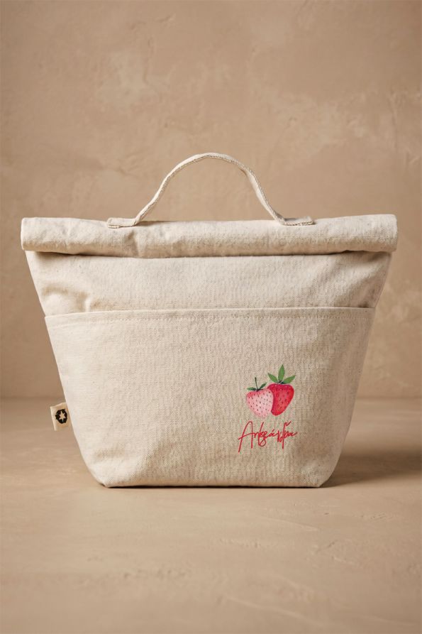 Premium Lunch Bag με Σχέδιο Φράουλες και Όνομα