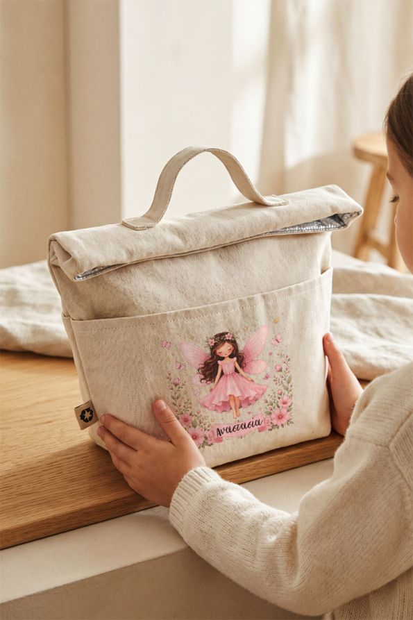 Lunch Bag για Κορίτσια με Σχέδιο Πριγκίπισσα και Όνομα