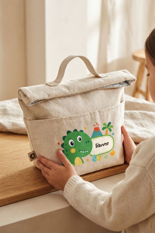 Παιδικό Lunch Bag με Σχέδιο Δεινοσαυράκι και Όνομα